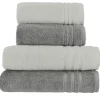Handtuch-Set Anthrazit-Hellgrau, 4-teilig Soft Cotton