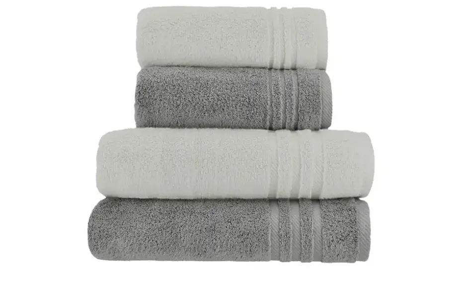Handtuch-Set Anthrazit-Hellgrau, 4-teilig Soft Cotton
