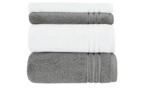 Handtuch-Set Anthrazit-Weiß, 4-teilig Soft Cotton