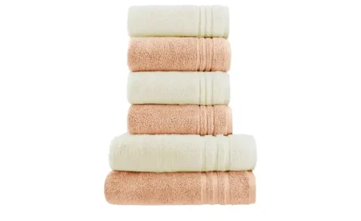 Handtuch-Set Creme-Hellorange, 6-teilig Soft Cotton