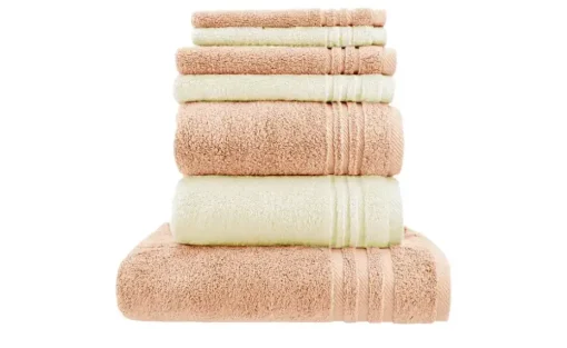 Handtuch-Set Creme-Hellorange, 7-teilig Soft Cotton