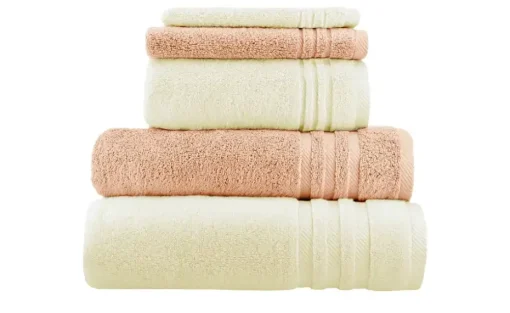 Handtuch-Set Creme-Hellorange, 5-teilig Soft Cotton