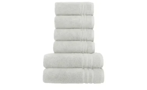 Handtuch-Set Hellgrau, 6-teilig Soft Cotton | Höffner