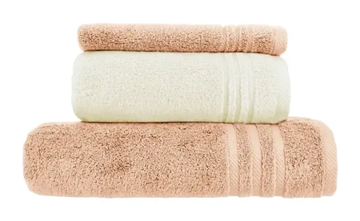 Handtuch-Set Hellorange-Creme, 3-teilig Soft Cotton