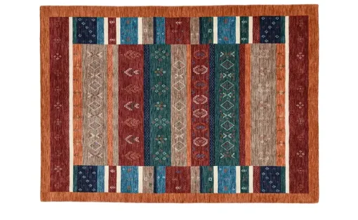 Handweber Panguni | Rostrot, mehrfarbig, 140x200 cm