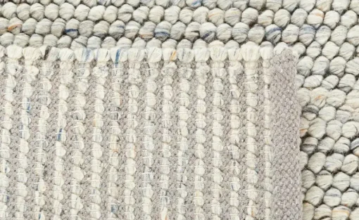 Handwebteppich Tula | 90x160 cm, Weiß, Blau | Höffner
