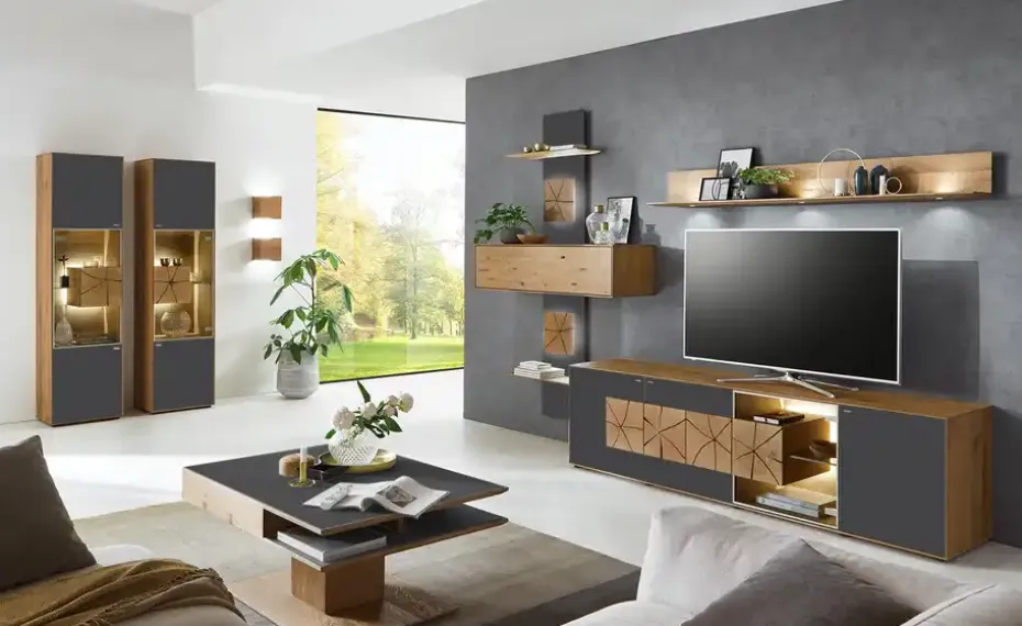 HARTMANN Vitrine Caya | Eiche, Anthrazit, rechts