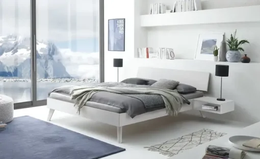 HASENA Massivholz-Bettgestell Ancona | Buche, Weiß, 140 cm