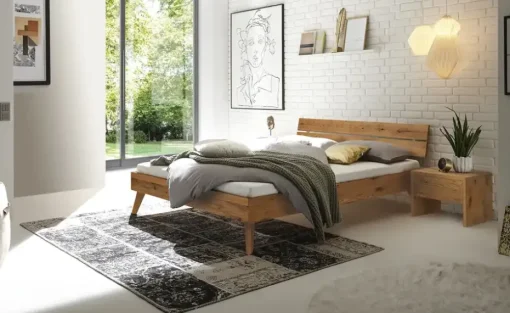 HASENA Massivholz-Bettgestell Ortona | Wildeiche, 140 cm