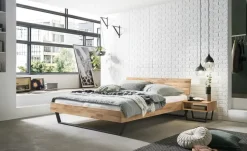 HASENA Massivholz-Bettgestell Asti | Kernbuche, Anthrazit, 140 cm