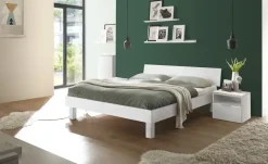 HASENA Massivholz-Bettgestell Forti | 140 cm, Buche, Weiß