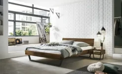 HASENA Massivholz-Bettgestell Asti | Nussbaum, Anthrazit, 180 cm