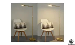 HELL-höllisch gutes Licht Bridge-Stehleuchte 1-flammig.messing | matt, messingfarben