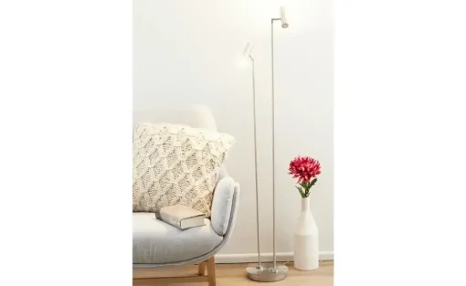 HELL-höllisch gutes Licht LED-Stehleuchte, 2-flammig, Nickel-matt | silberfarben, matt