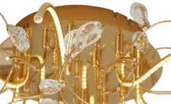 HELL-höllisch gutes Licht LED-Deckenleuchte, messing poliert mit Glasblättern | Goldfarben