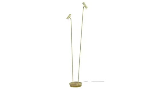 HELL-höllisch gutes Licht LED-Stehleuchte, 2-flammig, messing-matt | messingfarben, matt