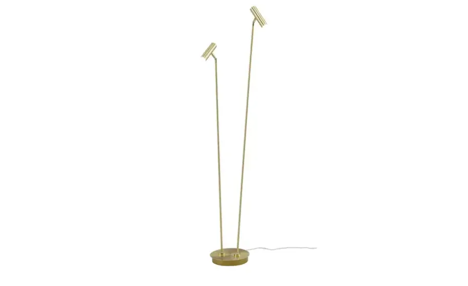 HELL-höllisch gutes Licht LED-Stehleuchte, 2-flammig, messing-matt | messingfarben, matt