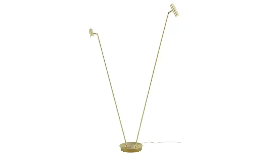 HELL-höllisch gutes Licht LED-Stehleuchte, 2-flammig, messing-matt | messingfarben, matt
