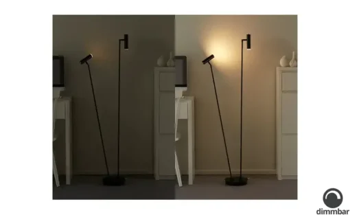 HELL-höllisch gutes Licht LED-Stehleuchte, 2-flammig, schwarz | Schwarz, matt