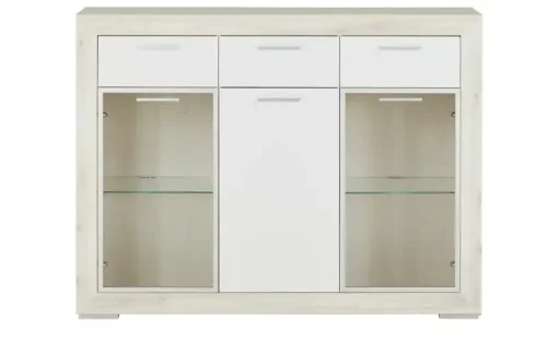Highboard Fiesta | Eiche (Nachbildung), Weiß | Höffner