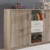Highboard Joker | Eiche San Remo (Nachbildung), Weiß