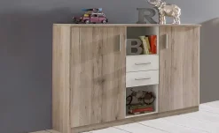 Highboard Joker | Eiche San Remo (Nachbildung), Weiß