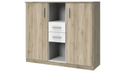 Highboard Joker | Eiche San Remo (Nachbildung), Weiß