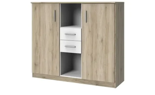 Highboard Joker | Eiche San Remo (Nachbildung), Weiß