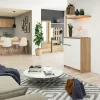 Highboard Kuran | Eiche Sonoma (Nachbildung), Weiß