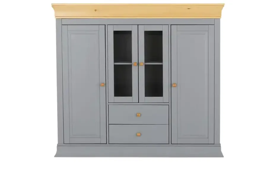 Highboard Massivholz Bornholm | Grau, antik, Kiefer