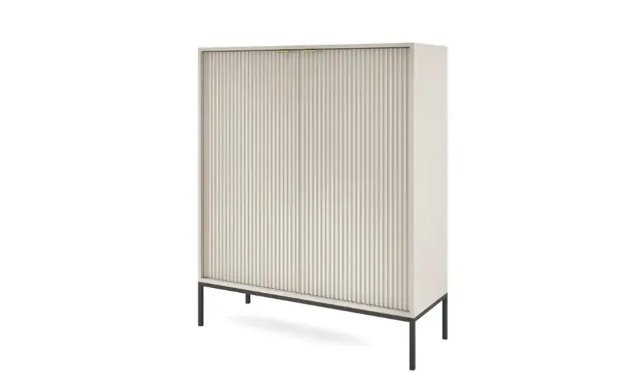 Highboard Nova | Beige, Schwarz, Goldfarben | Höffner