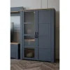 Highboard Toneo | Eiche (Nachbildung), Dunkelblau