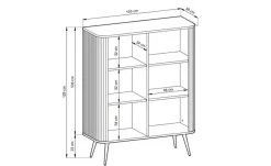 Highboard Zova | Weiß, Goldfarben | Möbel Höffner