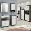 Hängeschrank SCHLOONSEE, Breite 74cm, 2 Türen, 1 offenes Fächer, MDF-Front, in verschiedenen Farben erhältlich, Badmöbel, Badschrank, Schrank, Bad Schloonsee | Weiß