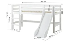 Hochbett ECO Luxury | 209 cm, Mit Rollrost | Höffner