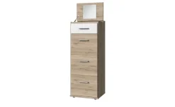 Hochkommode Joker | Eiche San Remo (Nachbildung), Weiß