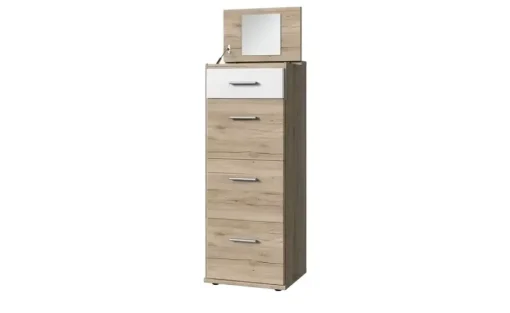 Hochkommode Joker | Eiche San Remo (Nachbildung), Weiß