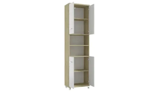 Hochschrank Nehmitzsee | Eiche Artisan (Nachbildung), Weiß