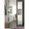 Hochschrank SCHLOONSEE, Breite 37cm, 2 Tür, 1 Schubkasten, 2 offene Fächer, MDF-Front, in verschiedenen Farben erhältlich, Badmöbel, Badschrank, Schrank, Bad Schloonsee | Weiß, hochglanz