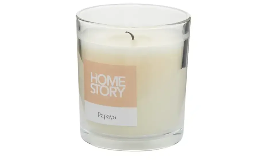 HOME STORY Duftkerze im Glas "Papaya" | Duftrichtung: Papaya