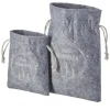 HOME STORY Geschenkbeutel Frohe Weihnachten, 2er Set | Grau