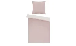 HOME STORY Renforcé Wende-Bettwäsche Solid Piping | Rosé, 155x220 cm