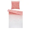 HOME STORY Satin Bettwäsche Grafik | Rosé, Weiß