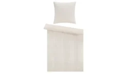 HOME STORY Satin Wendebettwäsche Streifen | Rosa, Weiß