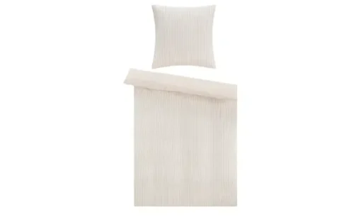 HOME STORY Satin Wendebettwäsche Streifen | Rosa, Weiß