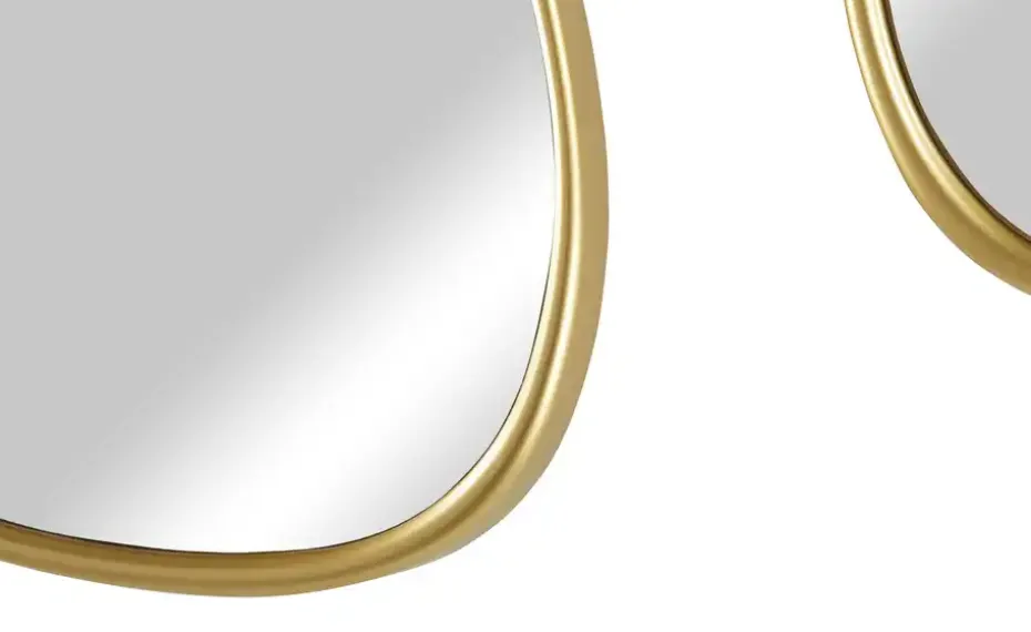 HOME STORY Wandspiegel Organic, 3er Set | Goldfarben