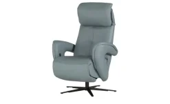 Hukla Relaxsessel aus Leder Pierre | edelstahlfarben