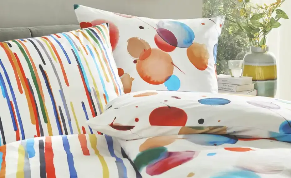 indigo Mako-Satin Bettwäsche Dots | Möbel Höffner