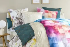 indigo Mako-Satin Wendebettwäsche Geometric | Höffner