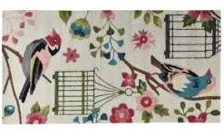 In-und Outdoor-Teppich Rosetta | 70x140 cm, Creme, Rosa, Grün